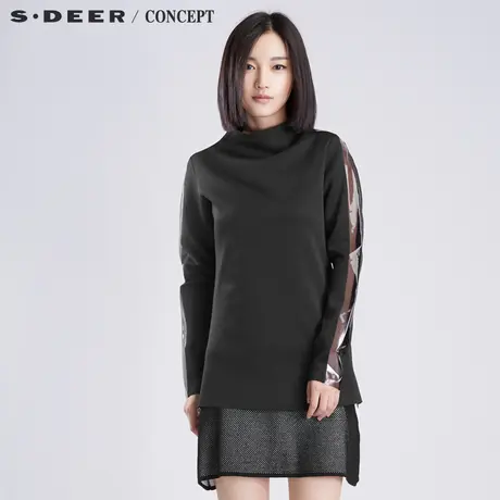 S.deer圣迪奥未来感半透明塑料拼接上衣S16380212图片