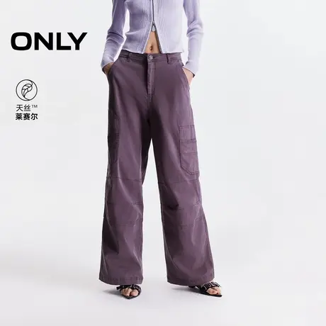 ONLY2025夏季新款工装风不对称口袋宽松舒适直筒裤长裤休闲裤女商品大图