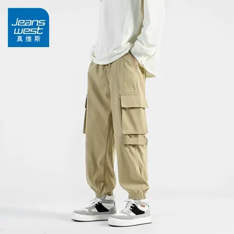 KZ真维斯工装机能休闲裤男士束脚宽松紧抽绳男裤子春季春秋款男装图片