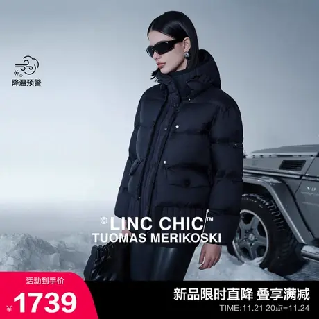 【设计师联名款】LINC金羽杰短款羽绒服女冬季2023新款鹅绒套装商品大图