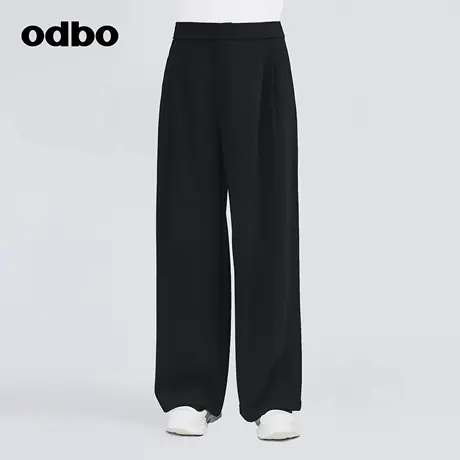 odbo/欧迪比欧原创设计高级感阔腿裤女早秋新款西装休闲裤商品大图