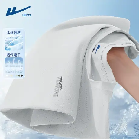 回力t恤男2025新款夏薄款冰丝速干男装衣服户外圆领灰色短袖男款D图片