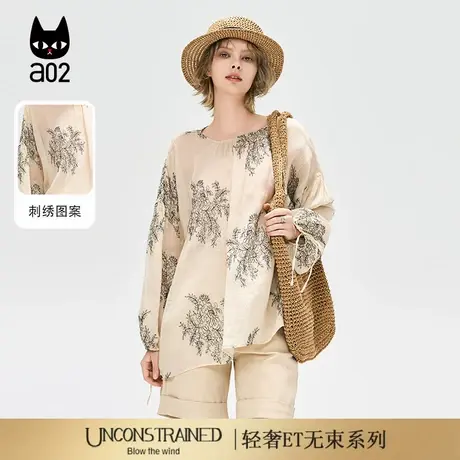 a02【ET自然系列】棉麻衬衫女2025新款夏薄款设计感小衫通勤穿搭商品大图