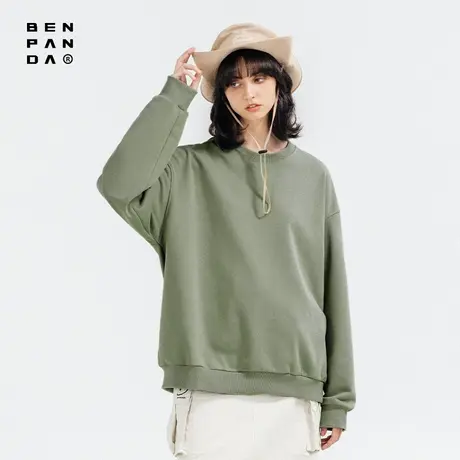 BENPANDA 春季新款纯色圆领卫衣男女套头帽衫打底基础款潮流潮牌图片