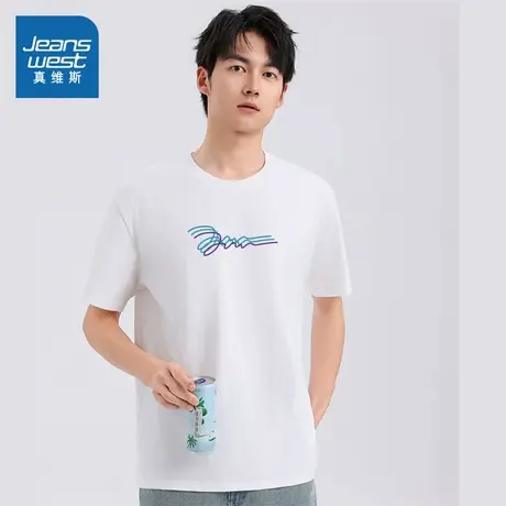 XC真维斯男装2025夏季新款 男士简约百搭纯棉短袖圆领T恤上衣商品大图