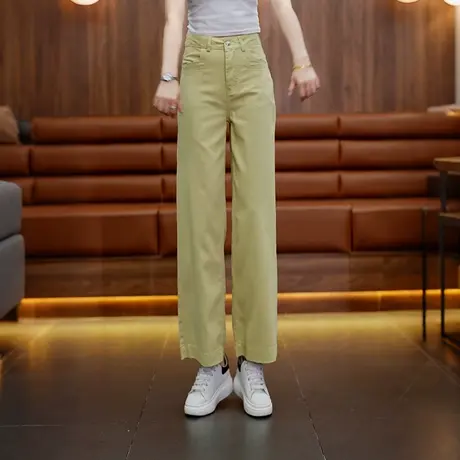 简约薄款九分直筒裤女舒适亲肤柔软2025夏季百搭窄版阔腿裤商品大图