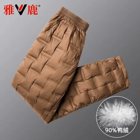 雅鹿2024冬季新款中老年羽绒裤女外穿宽松北方大码加厚棉裤保暖裤商品大图