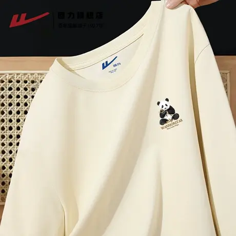 回力220G纯棉秋季长袖t恤男款ins潮流宽松青少年帅气男装衣服男H商品大图