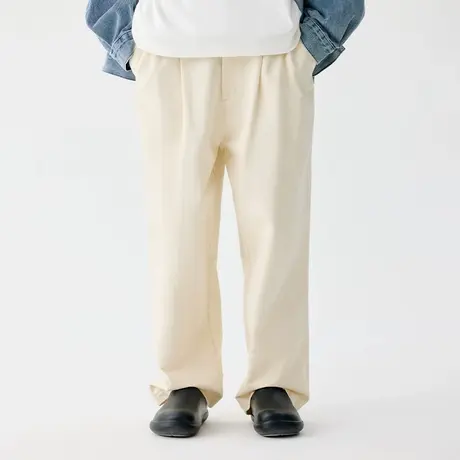 BENPANDA 基础纯色厚斜纹长裤男日系直筒阔腿春季休闲裤纯棉百搭图片