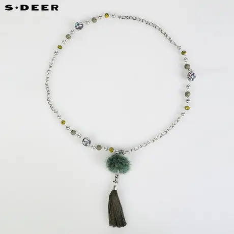 【商场同款】sdeer圣迪奥女装水貂球装饰腰链S144843C9图片