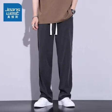 KR真维斯男装慵懒风裤子2025春季新款 青年学生宽松直筒休闲裤潮商品大图
