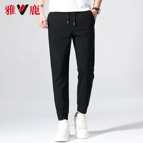 【牛奶冰丝】雅鹿休闲裤男夏季薄款中青年冰感弹力修身速干裤子男商品大图