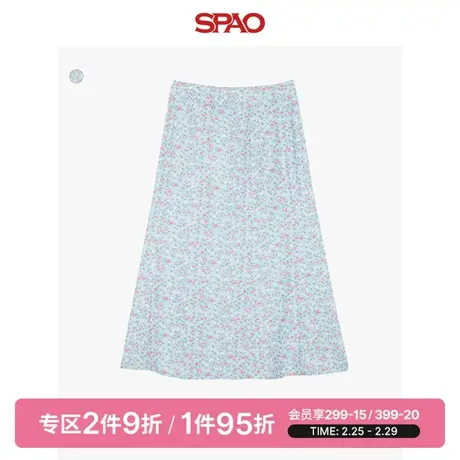 SPAO女士春季新款小清新甜美碎花长款半身裙SPWHD37S20商品大图