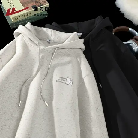 回力连帽卫衣男女同款2025春季新款美式休闲宽松美式潮牌套头衫H商品大图