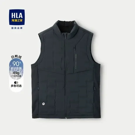 HLA/海澜之家休闲立领羽绒马甲24秋新款鸭绒保暖多材质拼接外套男图片