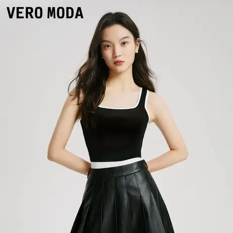 Vero Moda背心2025秋季新款撞色短款针织上衣优雅气质325345019商品大图