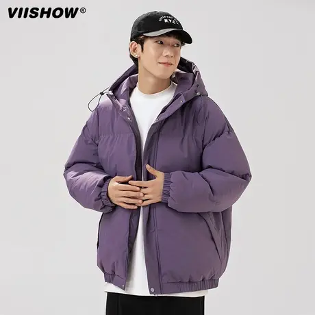 VIISHOW美式连帽棉服外套男生2023冬新款加厚保暖防风棉衣面包服图片