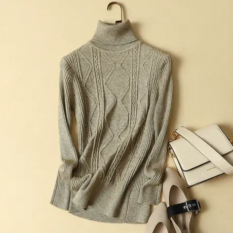 高领毛衣女2023新款秋冬内搭套头修身打底衫时尚百搭长袖针织衫女图片
