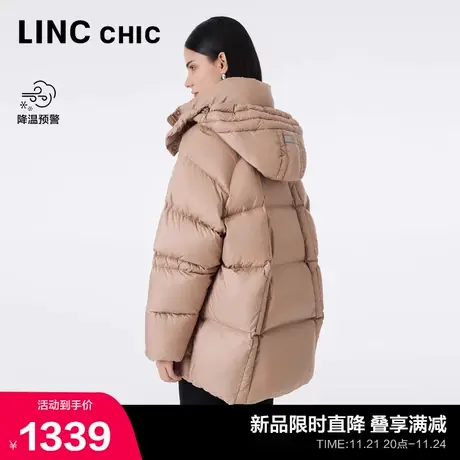 LINCCHIC金羽杰中长款羽绒服女冬季2023新款量感连帽面包服2221图片