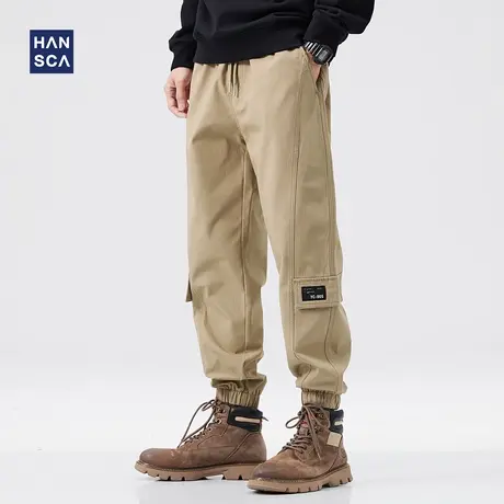 断码清仓hansca休闲裤男春秋款美式潮牌直筒宽松大码束脚运动卫裤商品大图