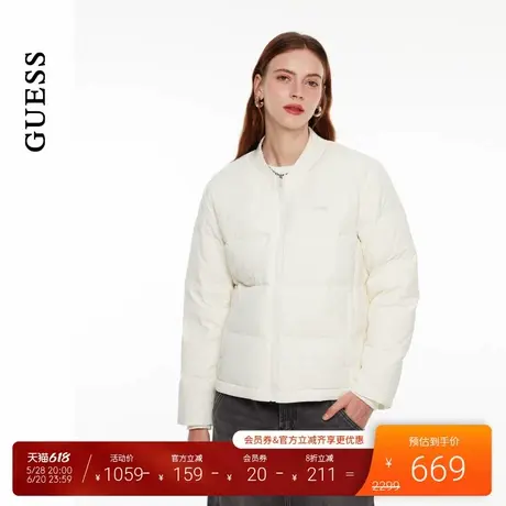 GUESS男女同款时尚百搭棒球领绗缝羽绒服-MO4W9894商品大图