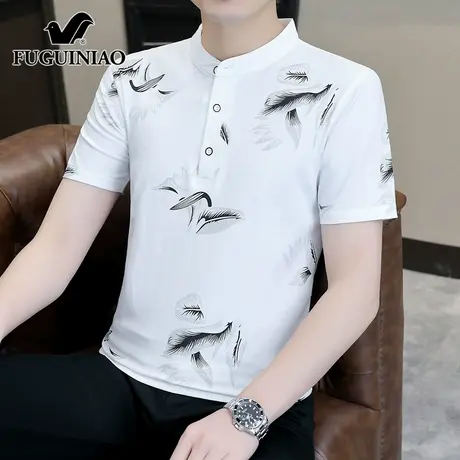 富贵鸟短袖t恤男士潮流百搭上衣2025夏季新薄款休闲半袖Polo衫男图片
