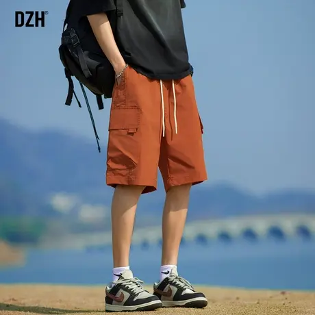 男士松紧腰工装短裤男夏季美式潮牌五分裤子2025新款宽松百搭中裤图片