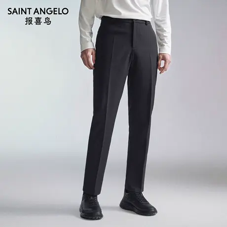 报喜鸟秋季新款男士商务休闲运动西裤百搭裤子纯色男裤长裤黑色男商品大图