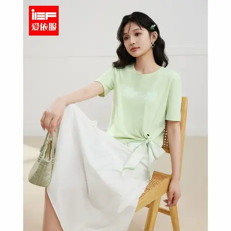 IEF/爱依服短袖2025夏季新款韩版时尚小众设计通勤百搭休闲风T恤图片