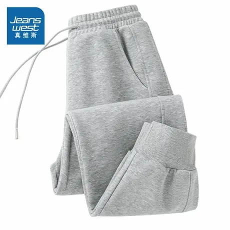 NOB真维斯灰色运动裤女2025新款春秋小个子高腰宽松休闲束脚卫裤商品大图