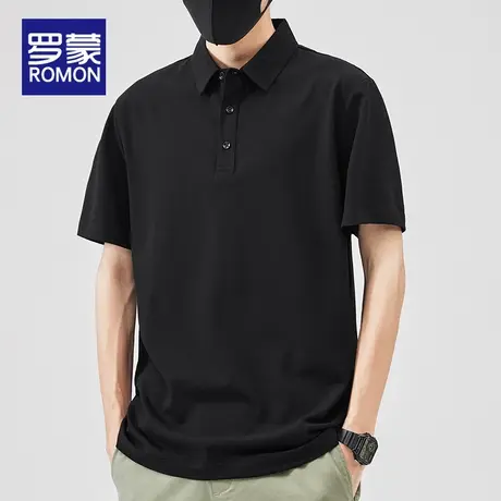 罗蒙男士短袖POLO衫夏薄款2025新款宽松翻领冰丝凉感休闲上衣男款商品大图