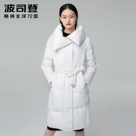 波司登羽绒服女士鹅绒气质大翻领收腰显瘦冬外套商务系带品质正品商品大图