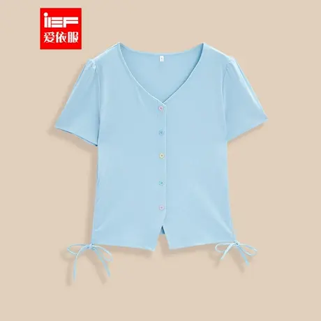 IEF/爱依服大码女装2025夏季新款微胖韩版时尚小众通勤百搭上衣商品大图