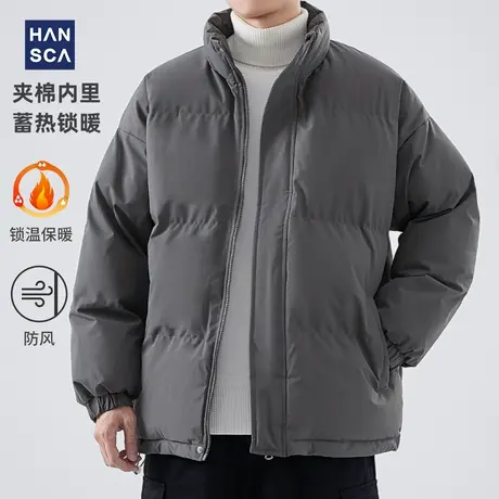 hansca冬季立领棉服男士2025新款防风棉衣外套加厚保暖青少年棉袄商品大图