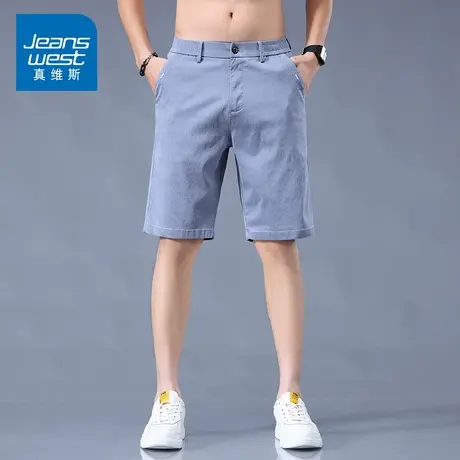 KZ真维斯五分西裤天丝莱赛尔冰丝休闲短裤子男士马裤沙滩夏季薄款商品大图