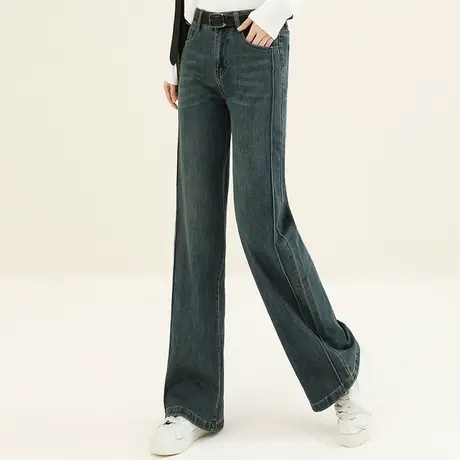 韩潮袭人高腰显瘦阔腿牛仔裤女2023秋季新款宽松显瘦复古直筒裤商品大图