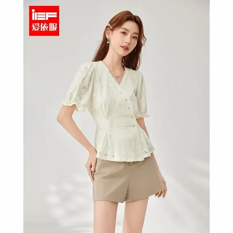 IEF/爱依服2025春夏新款法式成熟优雅气质通勤风显瘦蕾丝裙上衣商品大图