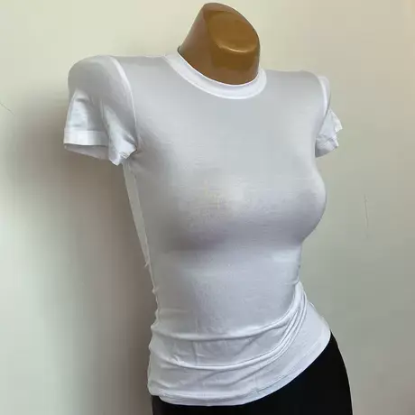 chao柔软凉快的莫代尔短袖T恤女ins韩国紧身弹力显胸大上衣显身材图片