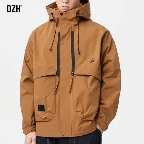 男士焦糖色冲锋衣男款春季外套潮高级感休闲夹克宽松2025新款上衣商品大图