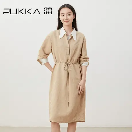 蒲PUKKA   独家设计高级感连衣裙2023宽松显瘦可收腰女裙子图片