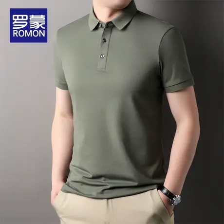 罗蒙夏季t恤男短袖衣服2025新款潮流半袖上衣男士翻领休闲POLO衫商品大图