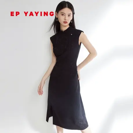 EP YAYING雅莹女装 新中式桑蚕丝收腰连衣裙 2023秋冬新款4649A图片