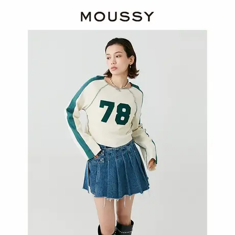 MOUSSY 2024新品俏皮美式学院风插肩袖短款T恤女010HSL90-0380图片