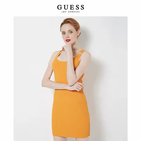 GUESS新款女士时尚拼接纯色修身吊带连衣裙-W93K05R2GK1商品大图