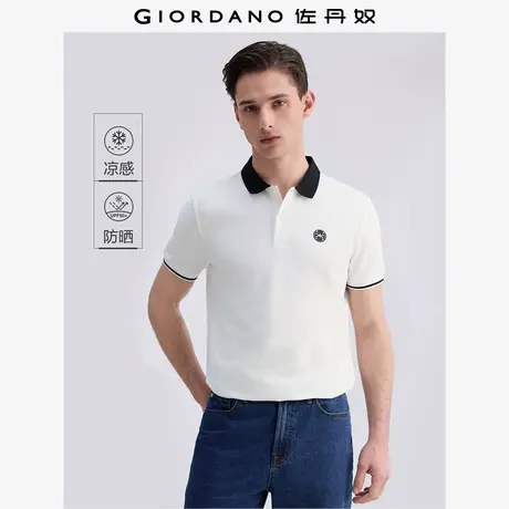 佐丹奴冰氧凉感Polo衫男黑科技防晒撞色绣章翻领短袖上衣13015316图片
