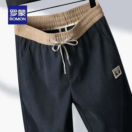 【灯芯绒】罗蒙时尚休闲裤2025秋季新款潮流简约长裤抽绳直筒裤男图片