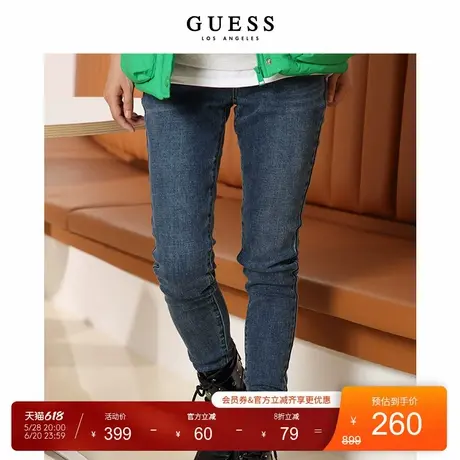 GUESS春款女士水洗磨白舒适极简小脚牛仔裤-YM4D8153C商品大图