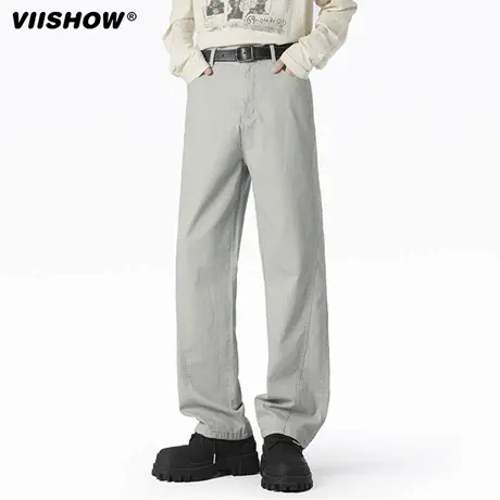 VIISHOW潮牌复古cleanfit直筒休闲裤男秋季宽松时尚百搭工装长裤图片