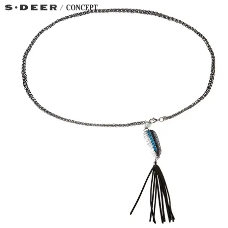 【新品】sdeer圣迪奥女装俏皮流苏装饰腰链S17184361图片