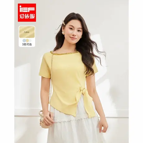 IEF/爱依服【微胖】大码女装2025夏季新款韩版温柔小女人气质上衣图片